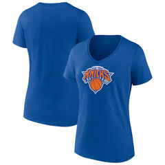 New York Knicks Women's Primary Logo V-Neck T-Shirt - Blue discount