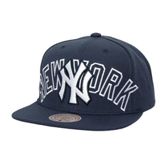 New York Yankees Full Frontal Snapback Hat - Navy | Mitchell & Ness
