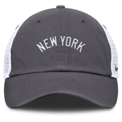 New York Yankees Wordmark Club Adjustable Trucker Hat - Gray | Nike