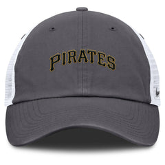 Pittsburgh Pirates Wordmark Club Adjustable Trucker Hat - Gray | Nike