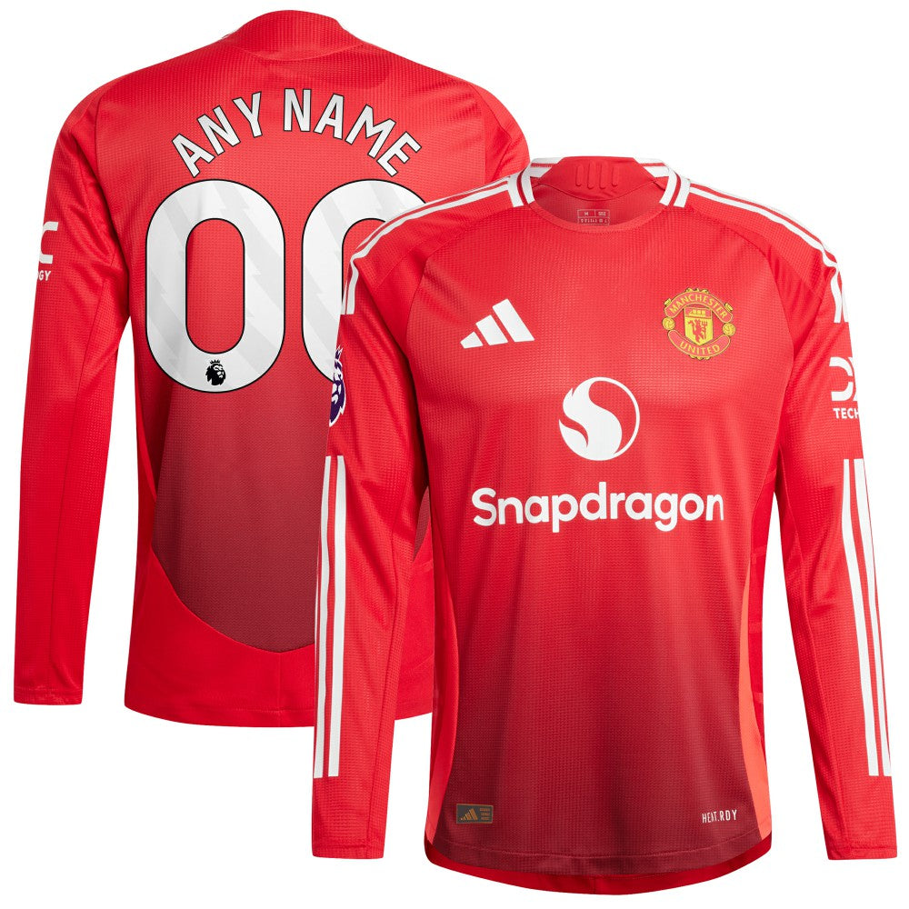 Manchester United 2024/25 Home Custom Long Sleeve Jersey / Soccer New