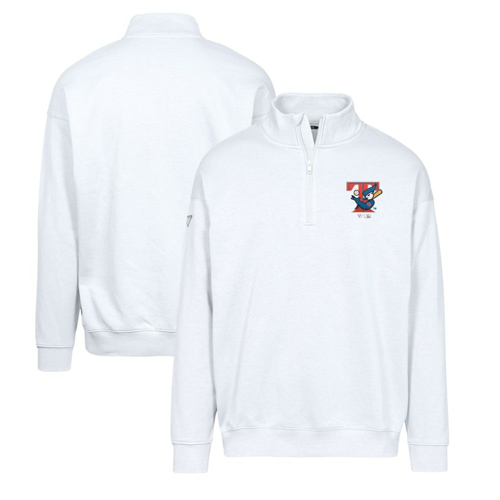 Toronto Blue Jays Levelwear Murray Core Logo Quarter-Zip Pullover Top - White