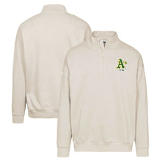 Athletics Levelwear Murray Core Logo Quarter-Zip Pullover Top - Khaki