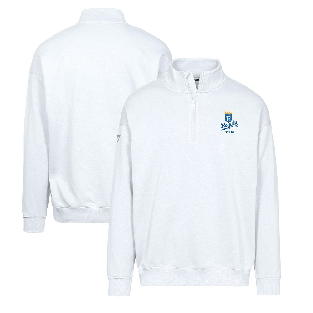 Kansas City Royals Levelwear Murray Core Logo Quarter-Zip Pullover Top - White