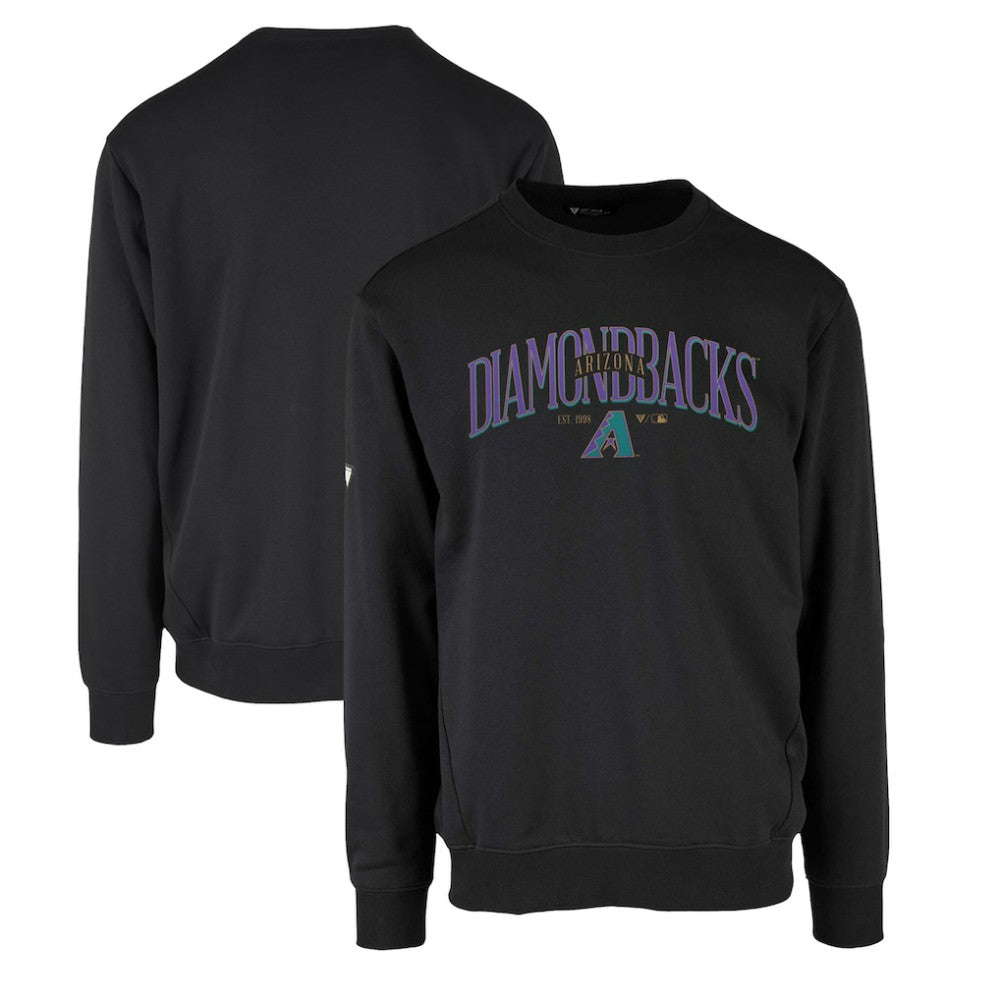 Arizona Diamondbacks Levelwear Zane Cooperstown Collection Retro Spellout Pullover Sweatshirt - Black