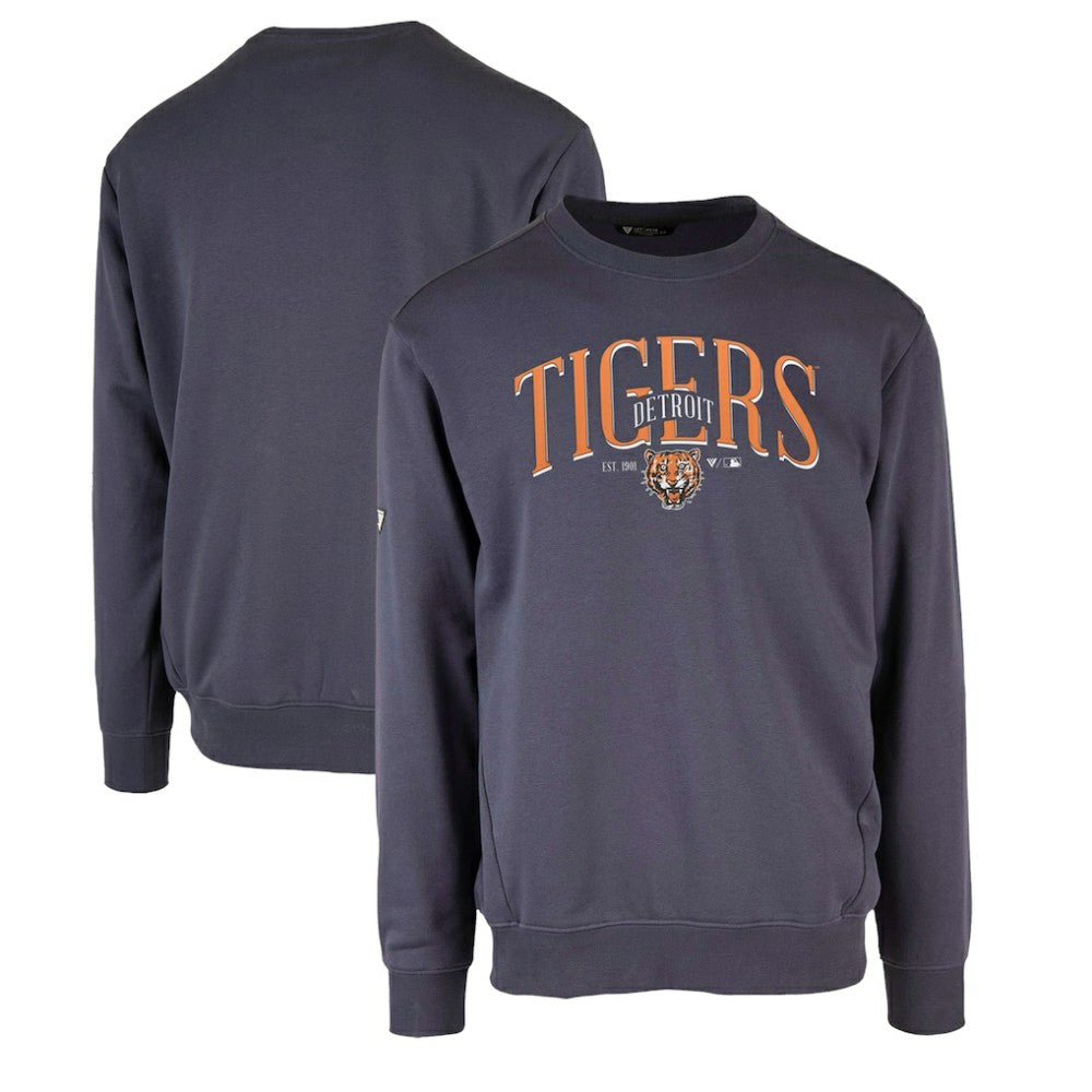 Detroit Tigers Levelwear Zane Cooperstown Collection Retro Spellout Pullover Sweatshirt - Navy