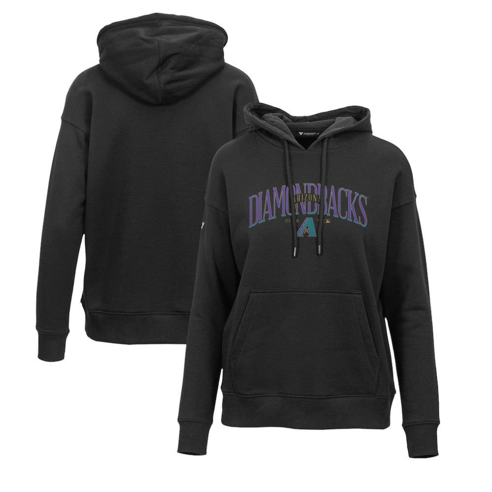 Arizona Diamondbacks Levelwear Women's Adorn Cooperstown Collection Retro Spellout Pullover Hoodie - Black