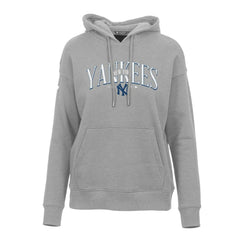 New York Yankees Levelwear Women's Adorn Cooperstown Collection Retro Spellout Pullover Hoodie - Gray