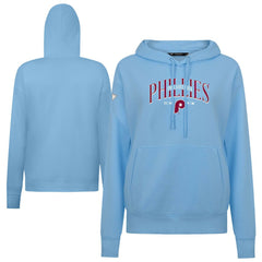 Philadelphia Phillies Levelwear Women's Adorn Cooperstown Collection Retro Spellout Pullover Hoodie - Blue