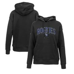 Colorado Rockies Levelwear Women's Adorn Cooperstown Collection Retro Spellout Pullover Hoodie - Black