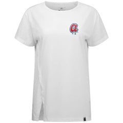 Atlanta Braves Levelwear Women's Influx Cooperstown Core Logo T-Shirt - White