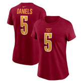 NFL Washington Commanders Jayden Daniels Women's Name & Number T-Shirt