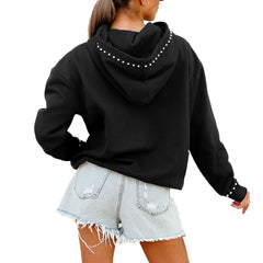 NFL New York Jets Gameday Couture Women's Oversized Catch the Vibe Studded Pullover Hoodie