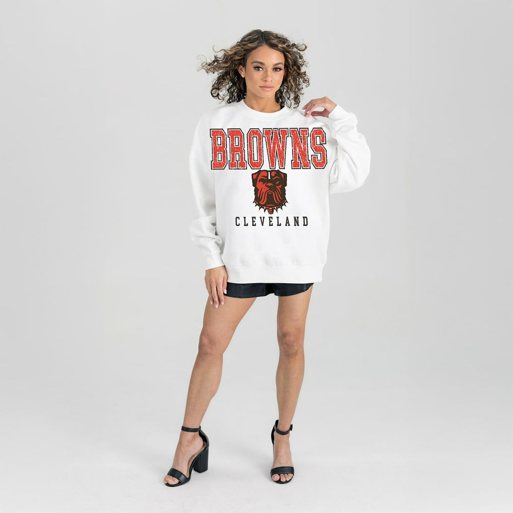 NFL Cleveland Browns Gameday Couture Women's Sunday Drives Oversized Pullover Sweatshirt