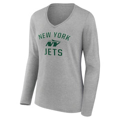 NFL New York Jets Women's Victory Arch Long Sleeve V-Neck T-Shirt