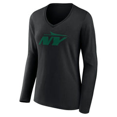 NFL New York Jets Women's Secondary Logo Long Sleeve V-Neck T-Shirt