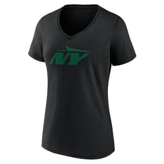 NFL New York Jets Women's Secondary Logo V-Neck T-Shirt