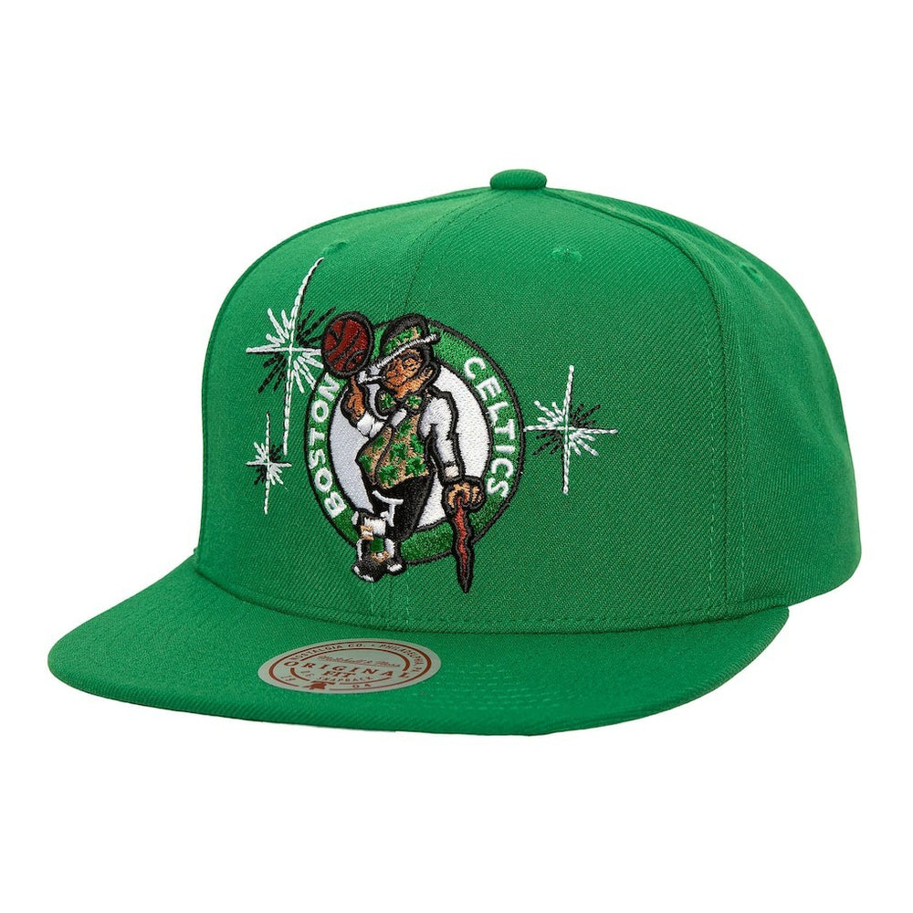 Boston Celtics Starlight Snapback Hat - Kelly Green | Mitchell & Ness for sale