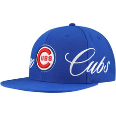 Chicago Cubs Just Don x MLB Lux Script Snapback Hat - Royal | Mitchell & Ness