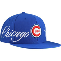 Chicago Cubs Just Don x MLB Lux Script Snapback Hat - Royal | Mitchell & Ness