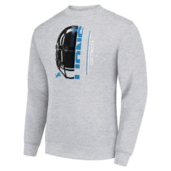 NFL Detroit Lions Starter Half Helmet Team Graphic Tri-Blend Fleece Pullover Sweatshirt