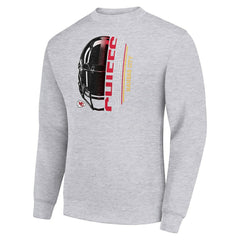 NFL Kansas City Chiefs Starter Half Helmet Team Graphic Tri-Blend Fleece Pullover Sweatshirt
