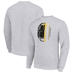 NFL Pittsburgh Steelers Starter Half Helmet Team Graphic Tri-Blend Fleece Pullover Sweatshirt