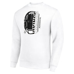 NFL Minnesota Vikings Starter Half Helmet Team Graphic Tri-Blend Fleece Pullover Sweatshirt
