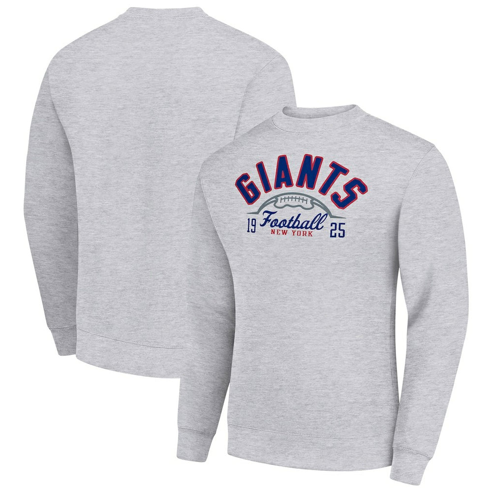 NFL New York Giants Starter Half Ball Team Graphic Tri-Blend Fleece Pullover Sweatshirt