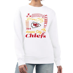 NFL Kansas City Chiefs G-III 4Her by Carl Banks Women's Collage Graphic Fleece Pullover Sweatshirt
