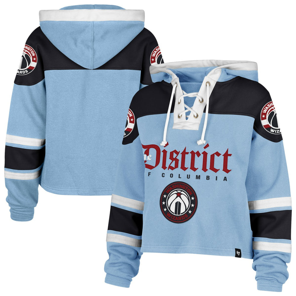 Washington Wizards '47 Women's 2024/25 City Edition Superior Cropped Lace-Up Pullover Hoodie - Light Blue | 47 brand cheap