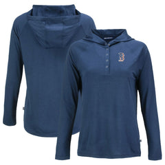Boston Red Sox Cutter & Buck Women's Stars And Stripes Coastline Epic Comfort Eco Recycled Hoodie Raglan Long Sleeve T-Shirt - Navy