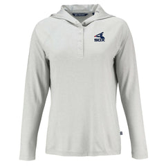 Chicago White Sox Cutter & Buck Women's Cooperstown Collection Coastline Epic Comfort Eco Recycled Hoodie Raglan Long Sleeve T-Shirt - Gray