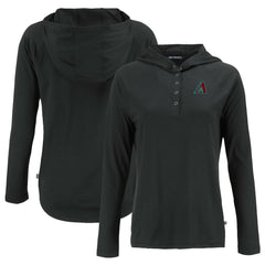 Arizona Diamondbacks Cutter & Buck Women's Coastline Epic Comfort Eco Recycled Hoodie Raglan Long Sleeve T-Shirt - Black