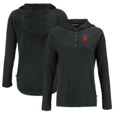 San Francisco Giants Cutter & Buck Women's Coastline Epic Comfort Eco Recycled Hoodie Raglan Long Sleeve T-Shirt - Black