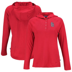 St. Louis Cardinals Cutter & Buck Women's Coastline Epic Comfort Eco Recycled Hoodie Raglan Long Sleeve T-Shirt - Red