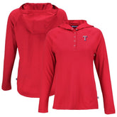 Texas Rangers Cutter & Buck Women's Coastline Epic Comfort Eco Recycled Hoodie Raglan Long Sleeve T-Shirt - Red