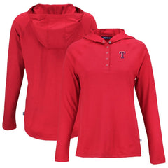 Texas Rangers Cutter & Buck Women's Coastline Epic Comfort Eco Recycled Hoodie Raglan Long Sleeve T-Shirt - Red