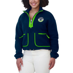 NFL Seattle Seahawks WEAR by Erin Andrews Women's Polar Fleece Half-Zip Jacket
