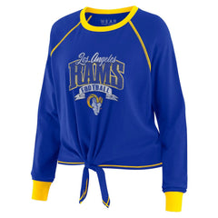 NFL Los Angeles Rams WEAR by Erin Andrews Women's Tie-Front Long Sleeve Top