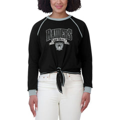NFL Las Vegas Raiders WEAR by Erin Andrews Women's Tie-Front Long Sleeve Top
