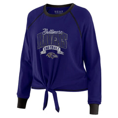 NFL Baltimore Ravens WEAR by Erin Andrews Women's Tie-Front Long Sleeve Top