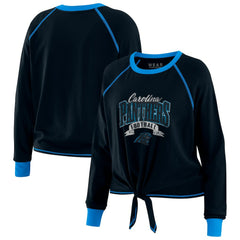 NFL Carolina Panthers WEAR by Erin Andrews Women's Tie-Front Long Sleeve Top