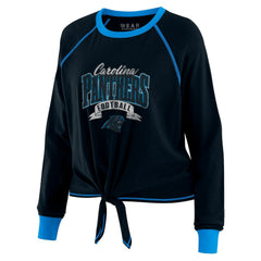 NFL Carolina Panthers WEAR by Erin Andrews Women's Tie-Front Long Sleeve Top