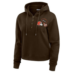 NFL Cleveland Browns WEAR by Erin Andrews Women's Waffle Hoodie Pullover Top