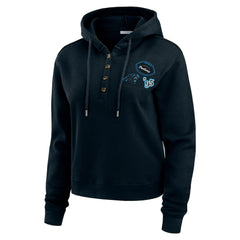 NFL Carolina Panthers WEAR by Erin Andrews Women's Waffle Hoodie Pullover Top
