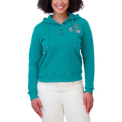 NFL Miami Dolphins WEAR by Erin Andrews Women's Waffle Hoodie Pullover Top