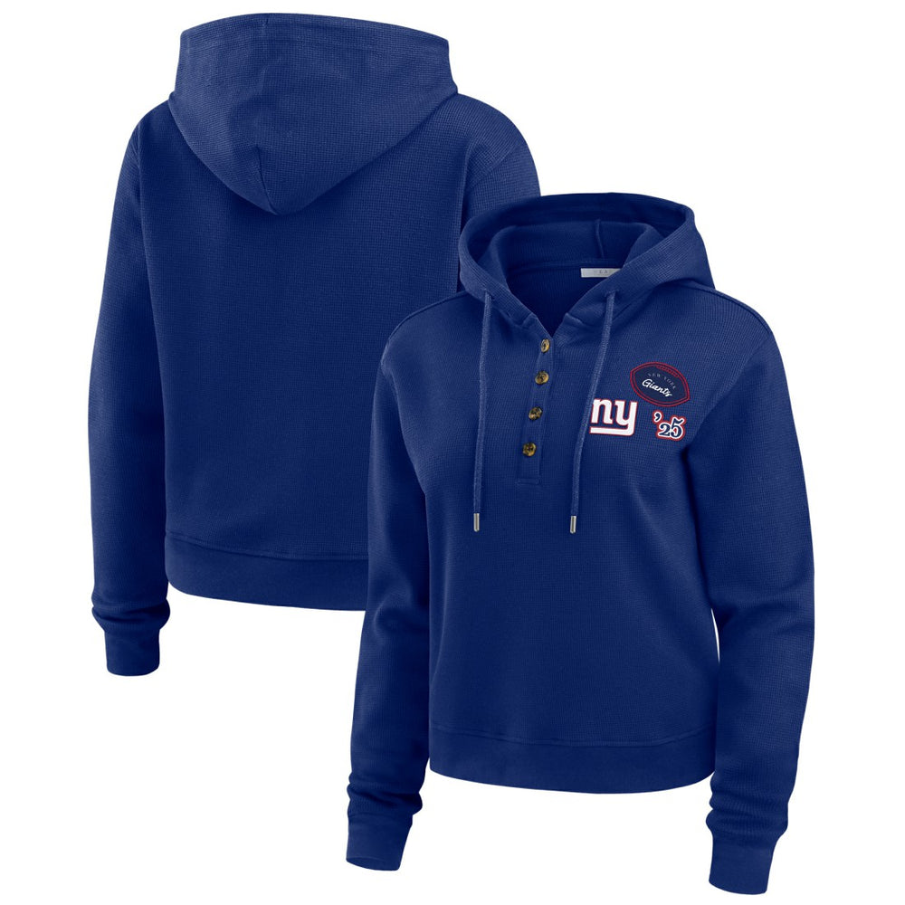 NFL New York Giants WEAR by Erin Andrews Women's Waffle Hoodie Pullover Top