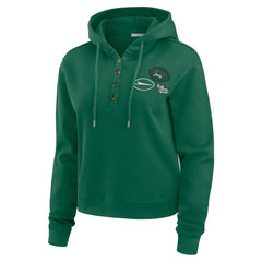 NFL New York Jets WEAR by Erin Andrews Women's Waffle Hoodie Pullover Top
