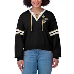 NFL New Orleans Saints WEAR by Erin Andrews Women's Lace-Up Pullover Sweatshirt